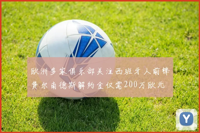 欧洲多家俱乐部关注西班牙人前锋费尔南德斯解约金仅需200万欧元